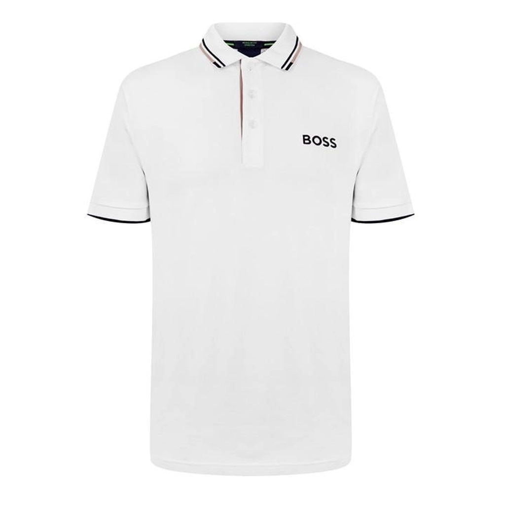 Hugo Boss Men's Short Sleeve Performance Polo Shirt - White